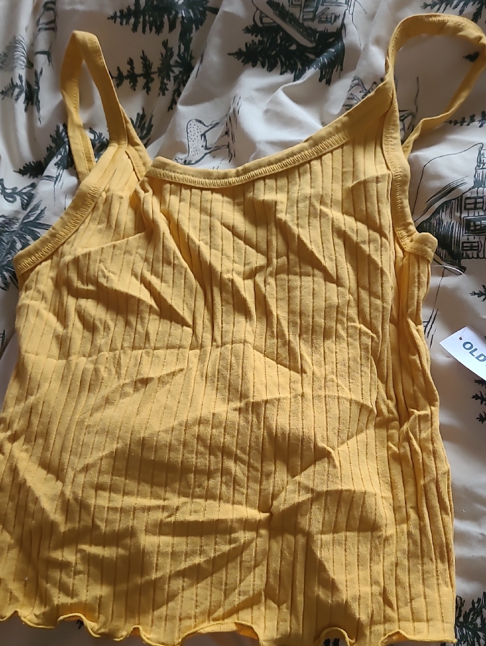 Old Navy Yellow Ribbed Tank Top